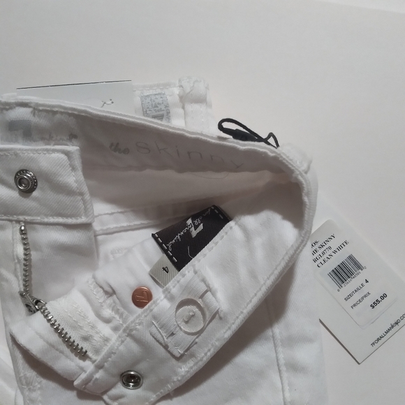 GIRLS SZ 4 7 FAM White Skinny - Picture 4 of 4